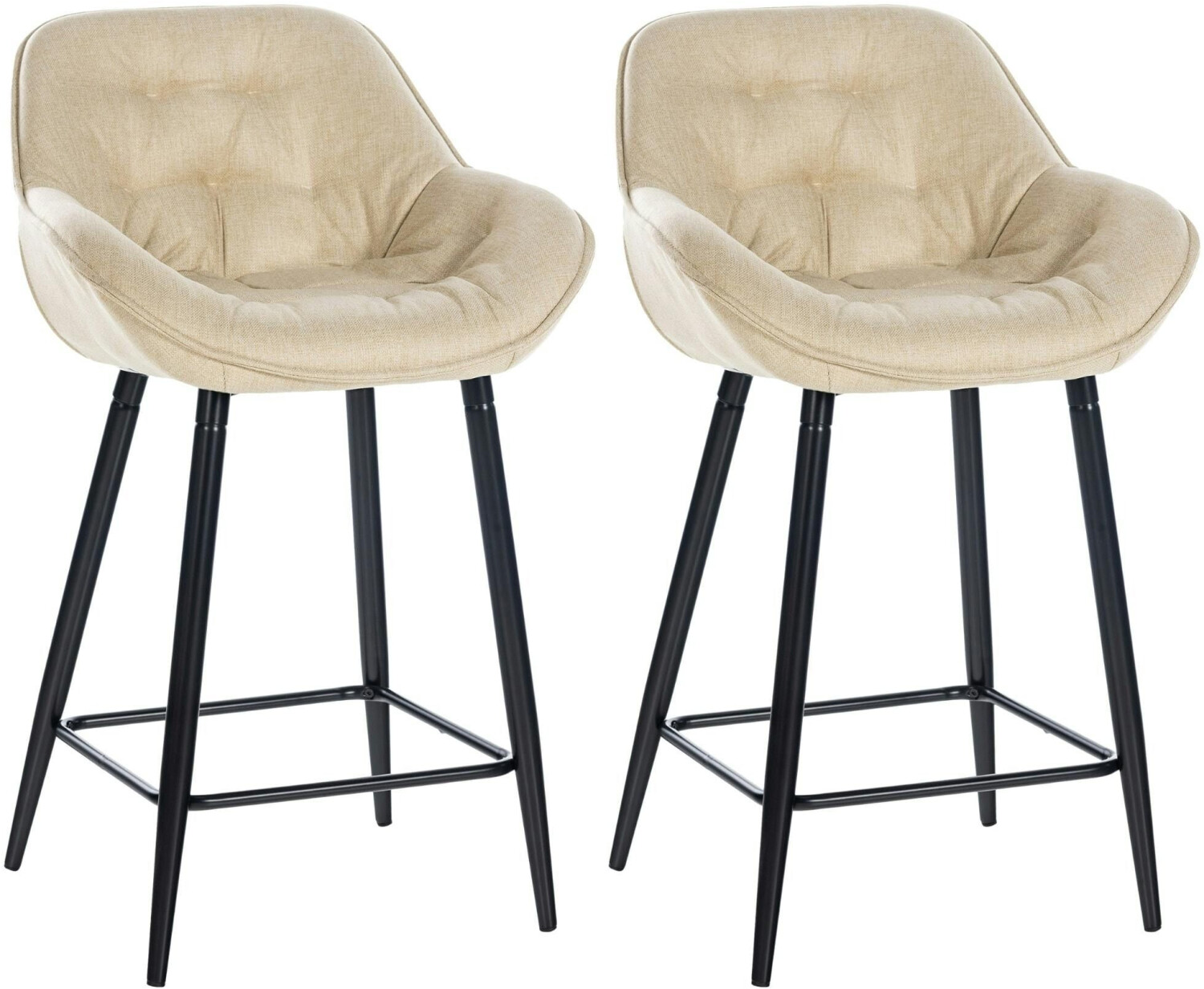 CLP Set of 2 bar stools Gibson fabric cream (322242)