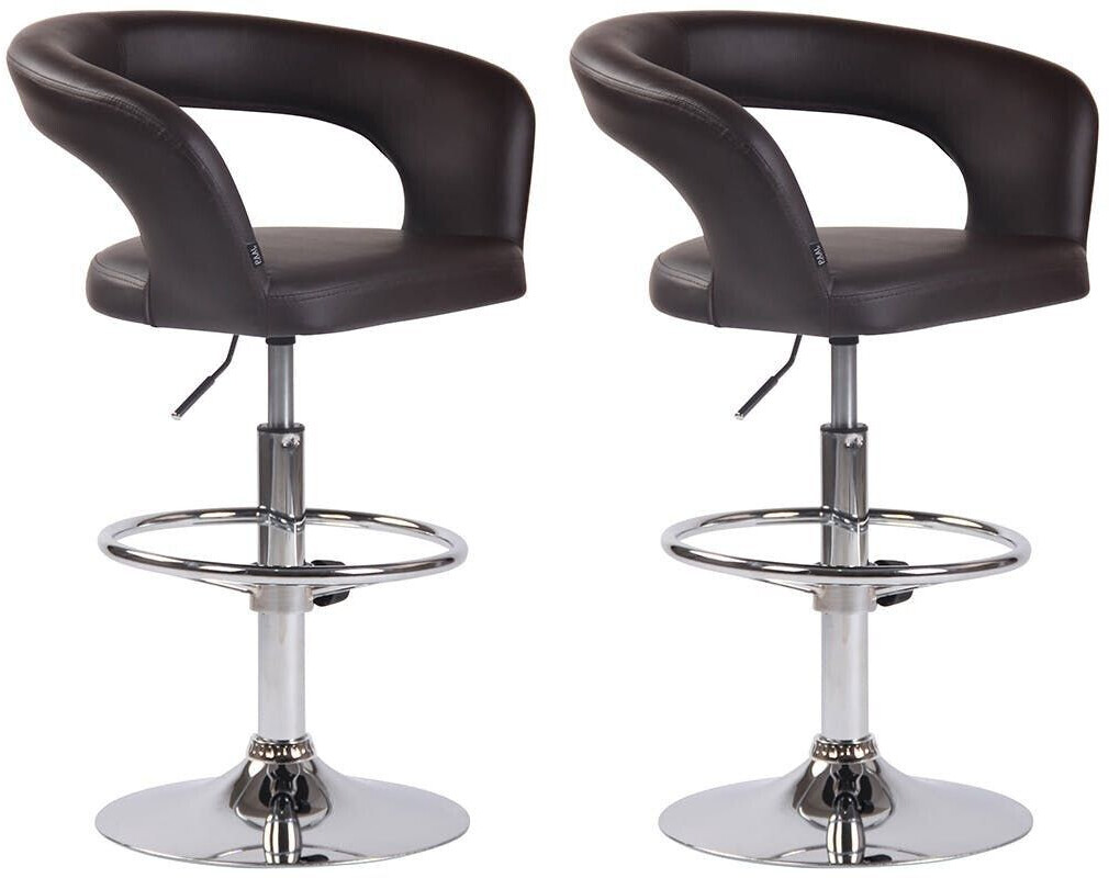 CLP Set of 2 bar stools Jaen faux leather brown (316143)