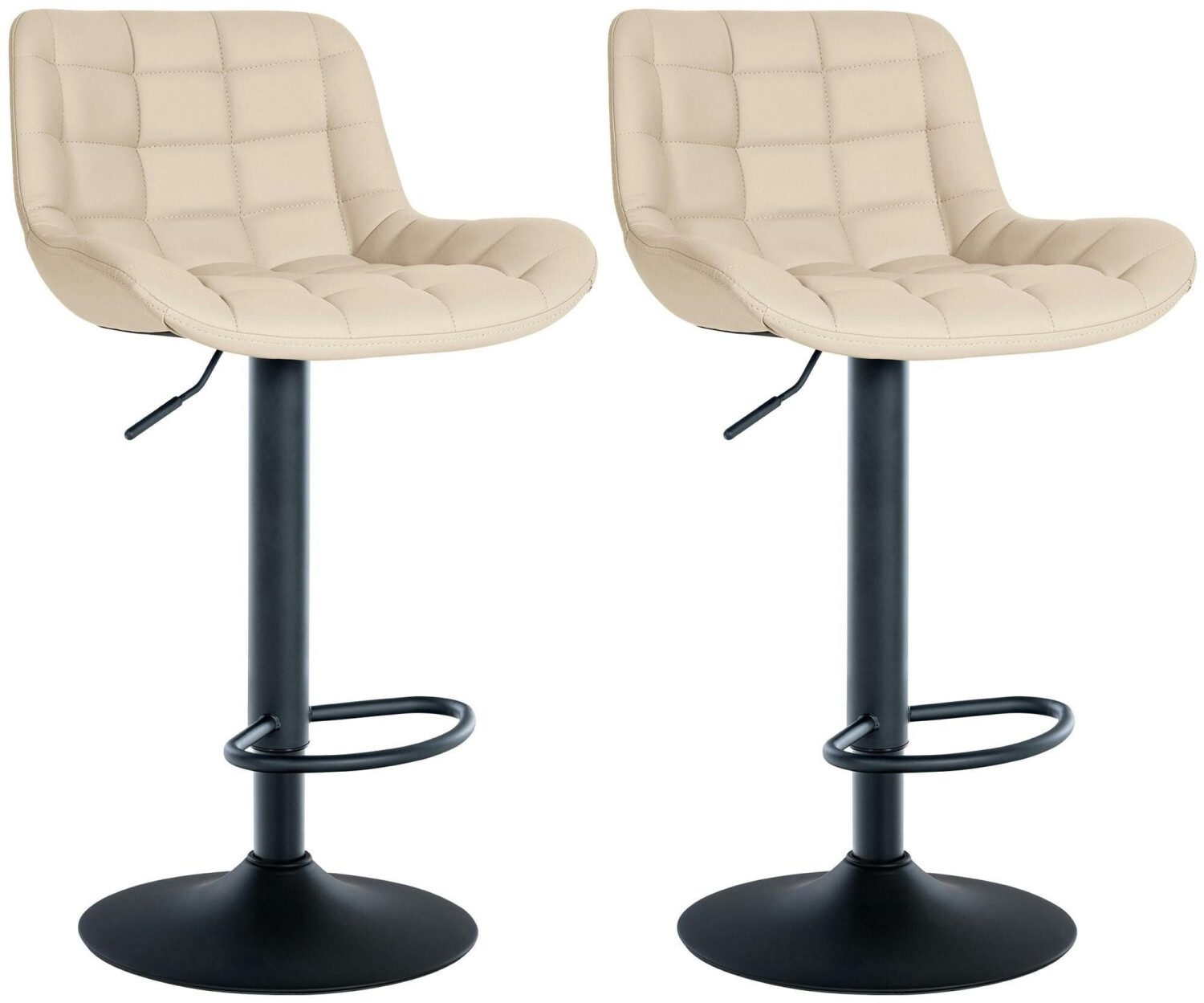 CLP Set of 2 bar stools Tover faux leather cream (322336)