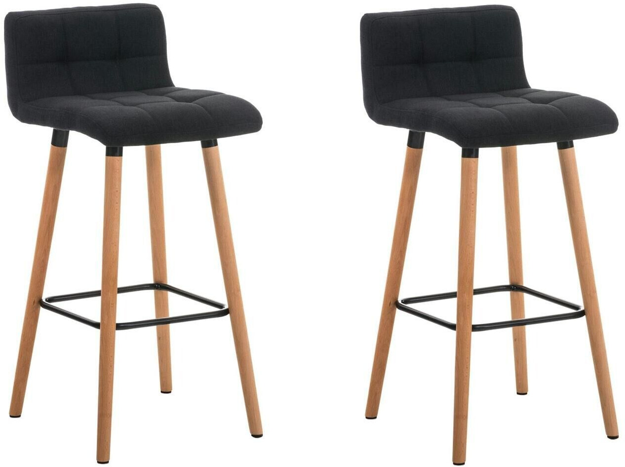 CLP Set of 2 bar stools Lincoln fabric natural dark gray (304944)
