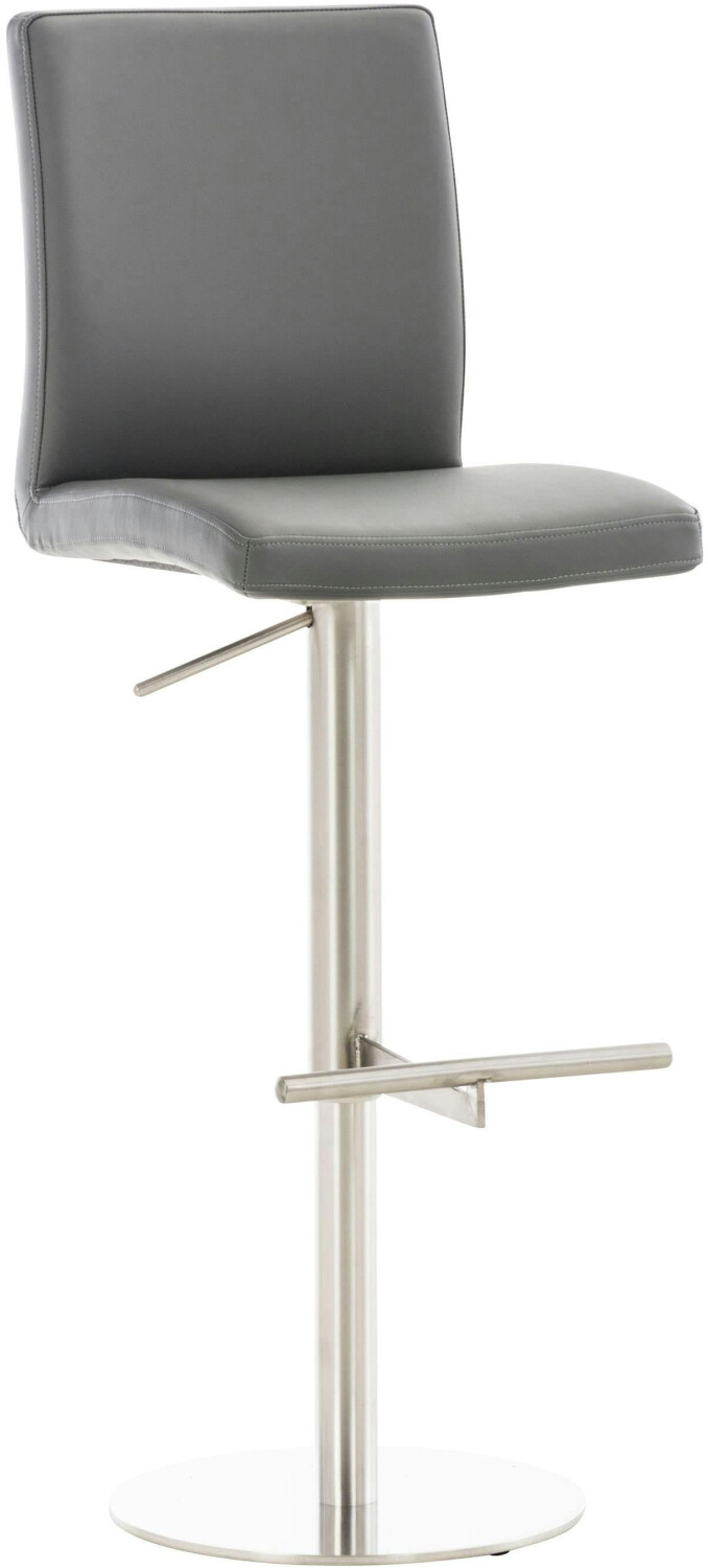 CLP Bar stool Cadiz faux leather stainless steel gray (308583)
