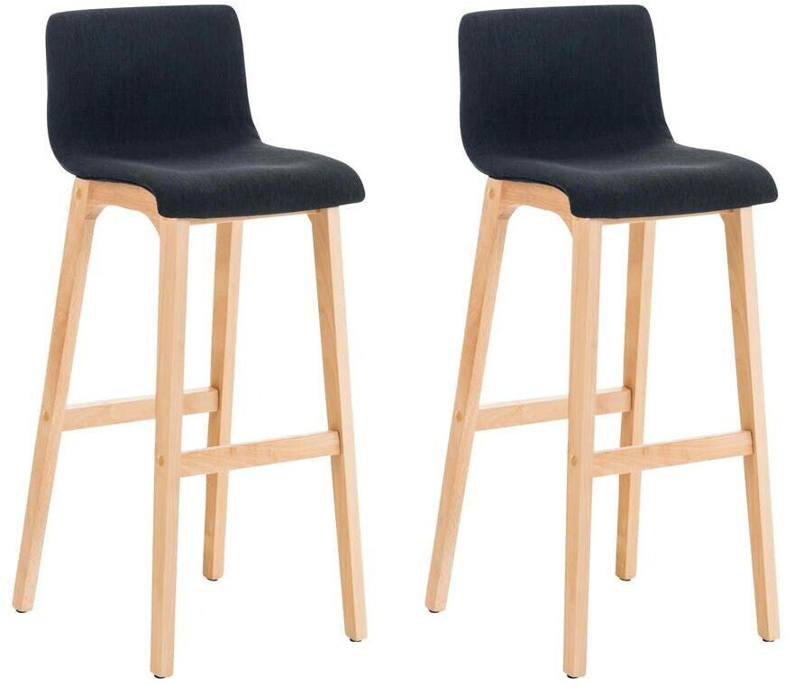 CLP Set of 2 bar stools Hover fabric Natura black (315016)