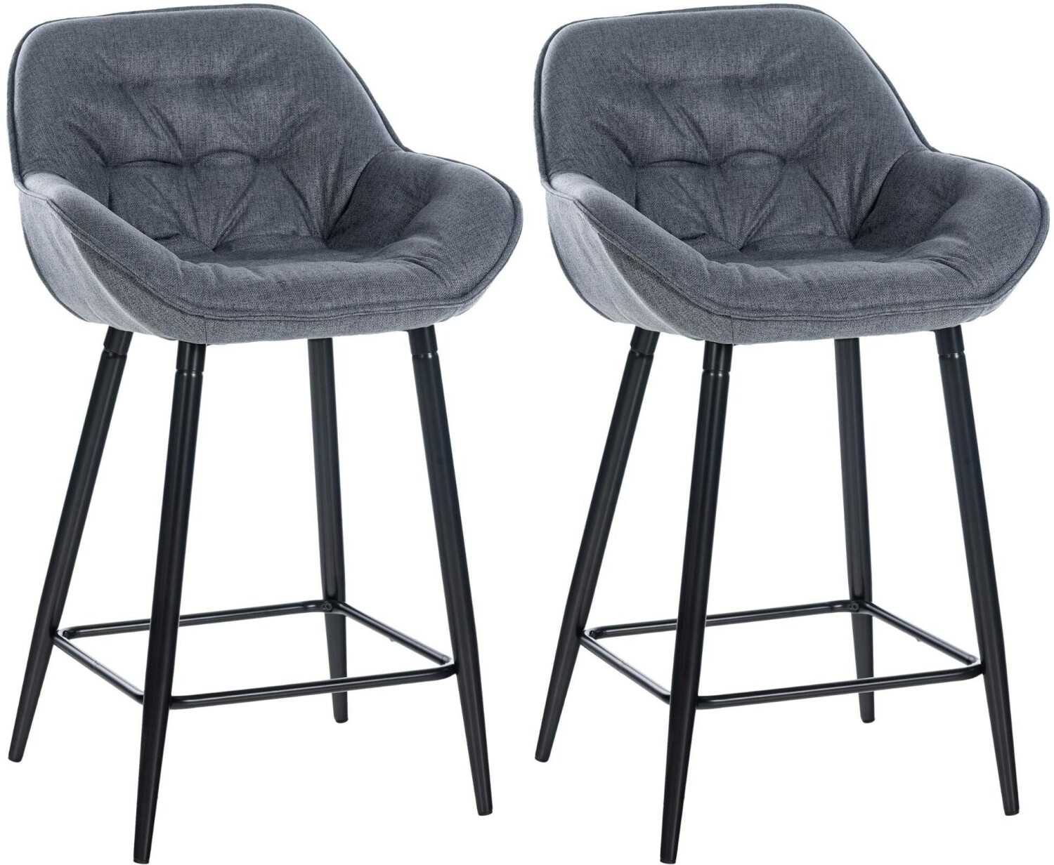 CLP Set of 2 bar stools Gibson fabric gray (322239)