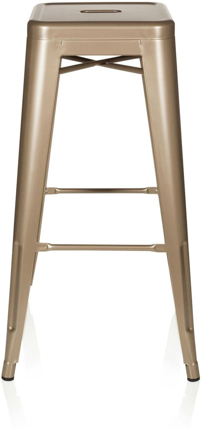 HJH Office Bar stool VANTAGGIO HIGH metallic champagne beige metal (645013)