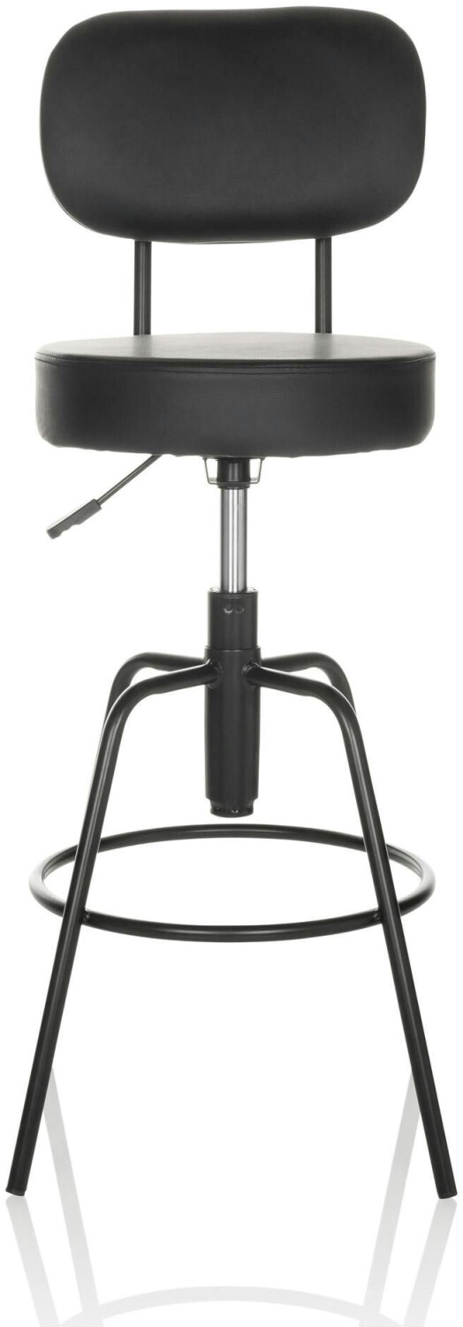 HJH Office Bar stool/counter stool DISC HIGH artificial leather black black plastic (729456)