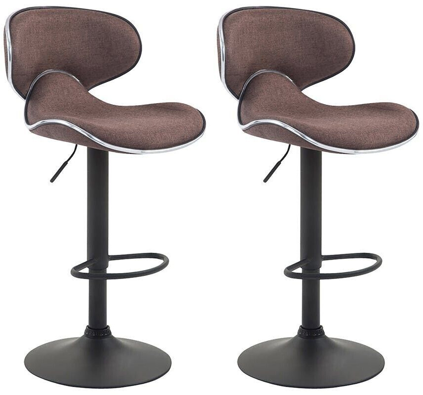 CLP Set of 2 bar stools Las Vegas V2 fabric black brown (316051)