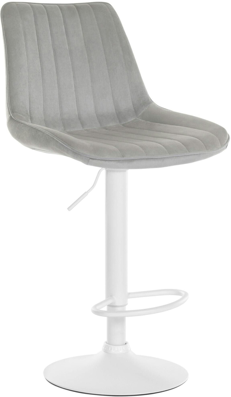 CLP Bar stool Toni velvet white gray (321554)