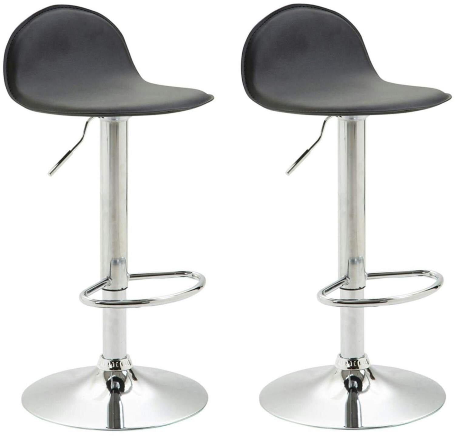 CLP Set of 2 bar stools Lana V2 chrome black (304980)