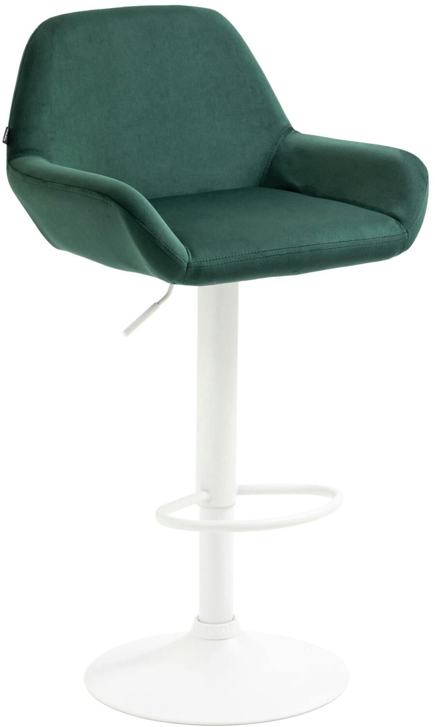 CLP Bar stool Braga velvet white dark green (320911)