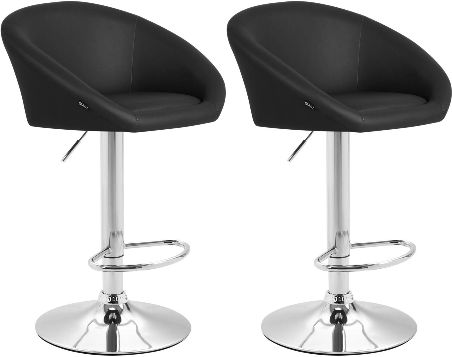 CLP Set of 2 bar stools Miami V2 imitation leather black (308507)