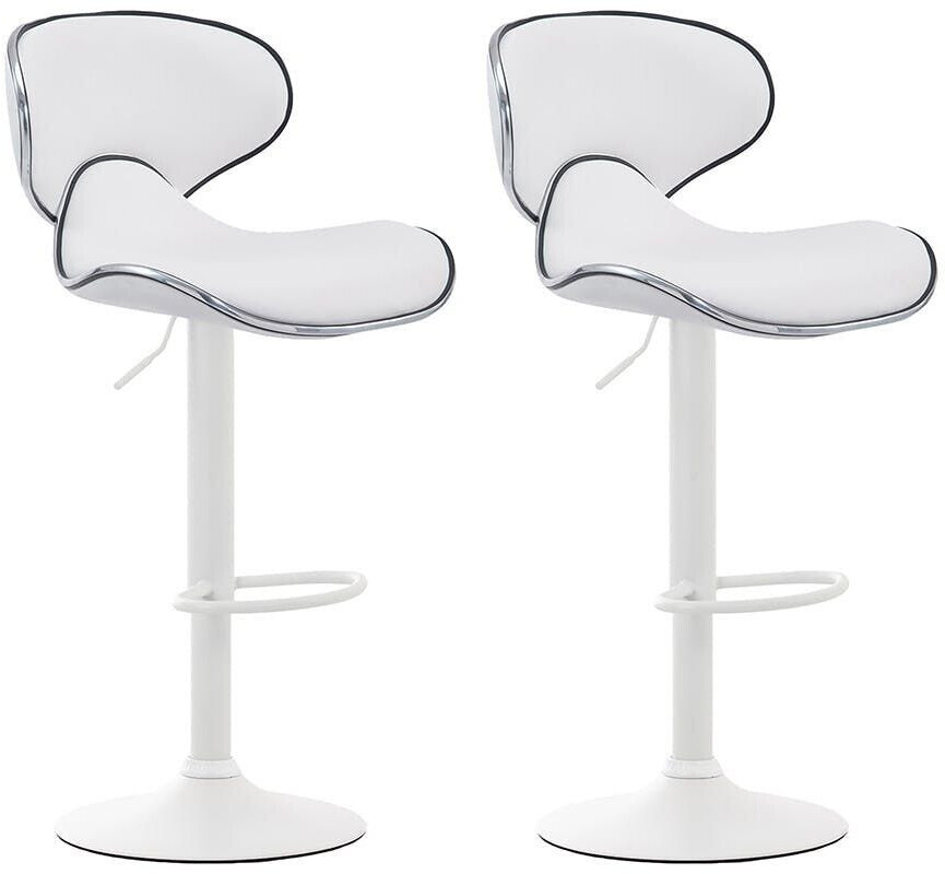 CLP Set of 2 bar stools Las Vegas V2 artificial leather white (316050)
