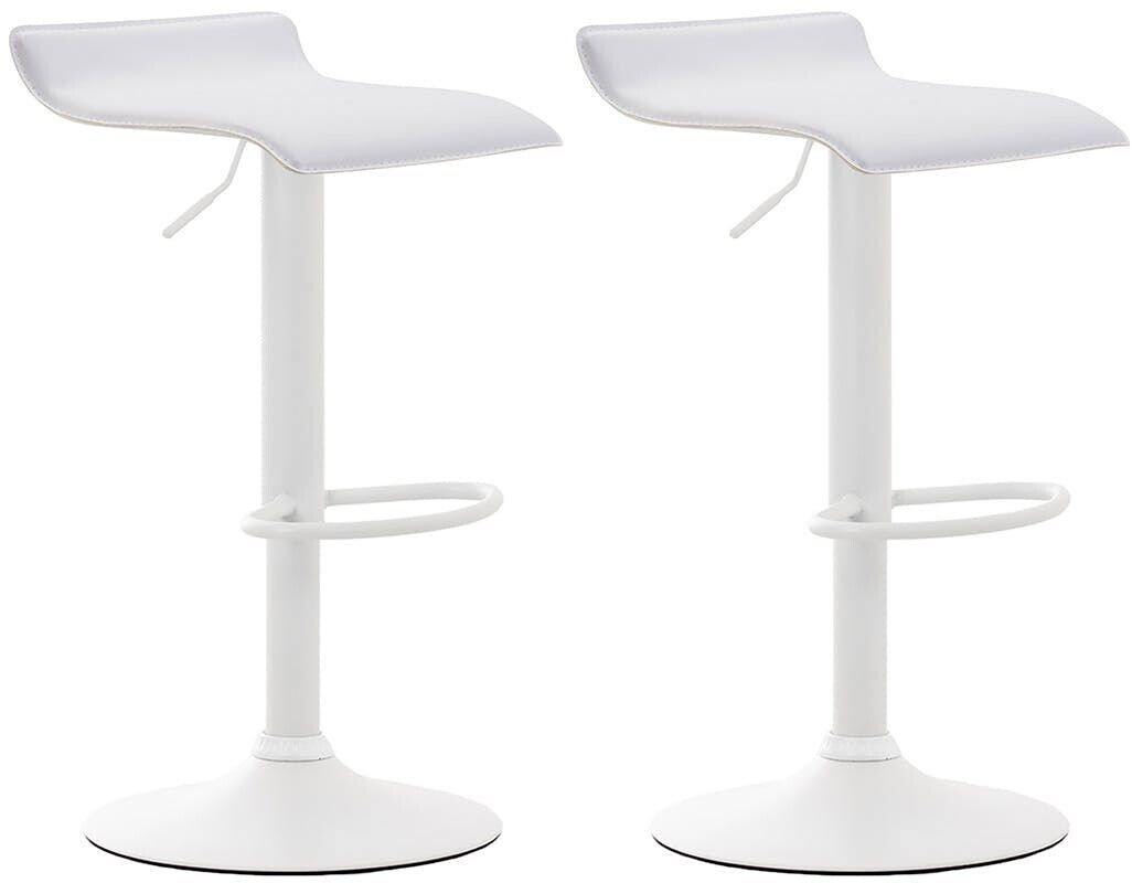 CLP Set of 2 bar stools Dyn V2 artificial leather white white (316107)