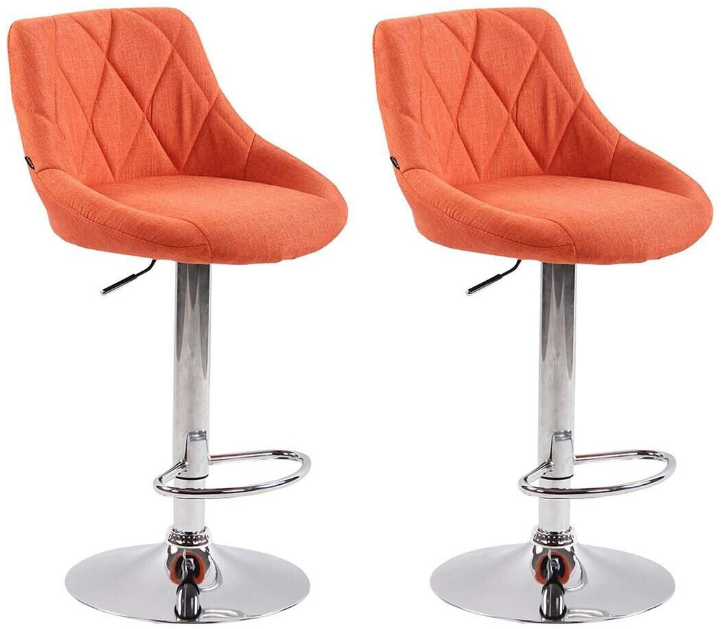 CLP Set of 2 bar stools Lazio fabric orange (307044)