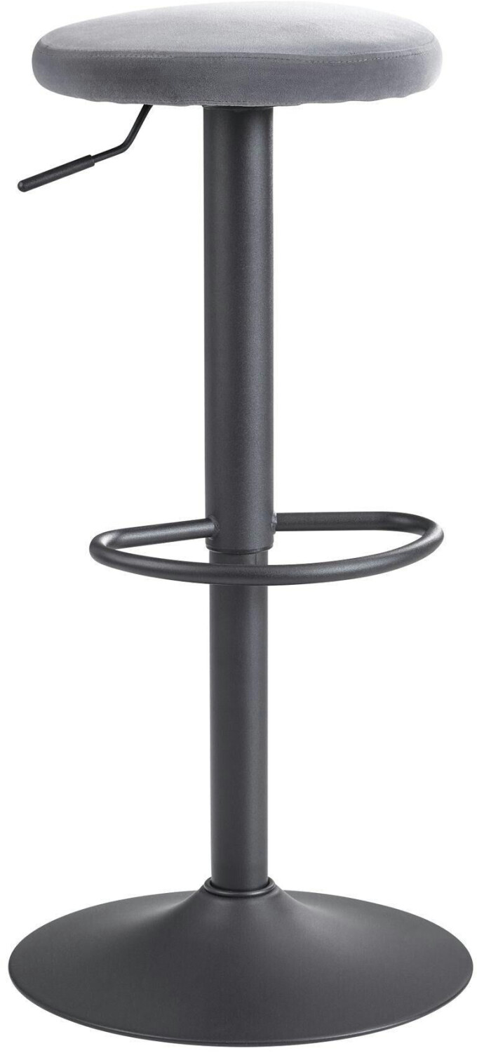 Finebuy Bar Stool Velvet Stool Fabric/Metal Bistro Stool Rotatable - Black (FB23318)