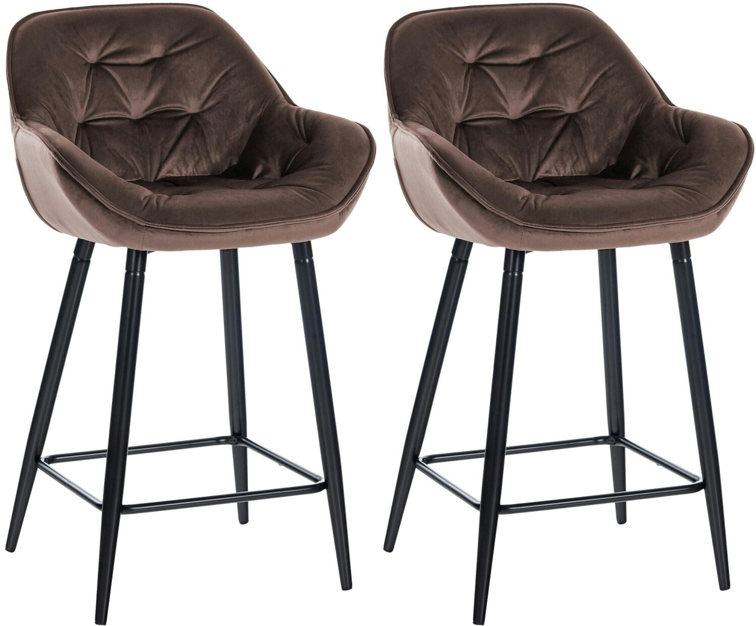 CLP Set of 2 bar stools Gibson 76 velvet brown (322245)