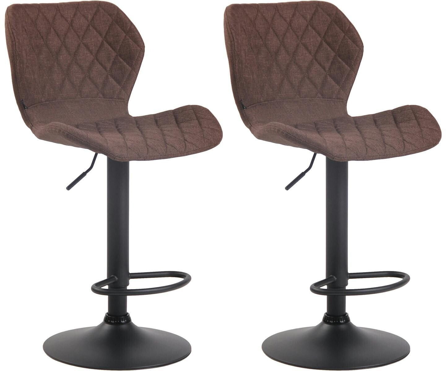 CLP Set of 2 bar stools cork fabric black brown (315117)