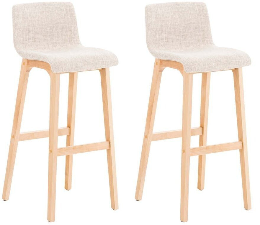 CLP Set of 2 bar stools Hover fabric Natura cream (315012)