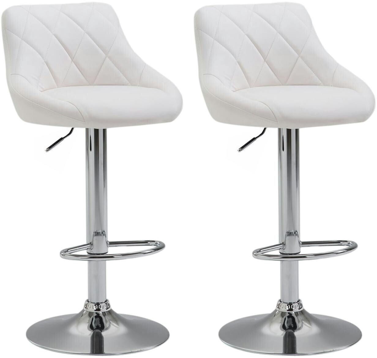 CLP Set of 2 bar stools Lazio faux leather white (307020)