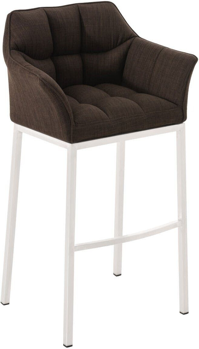 CLP Bar stool Damaso fabric with 4-foot frame white brown (301757)
