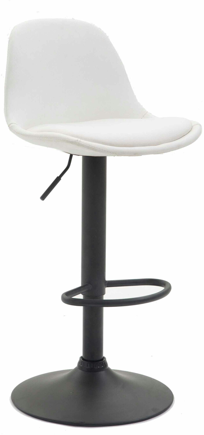 CLP Bar stool Kiel fully upholstered faux leather black white (308965)