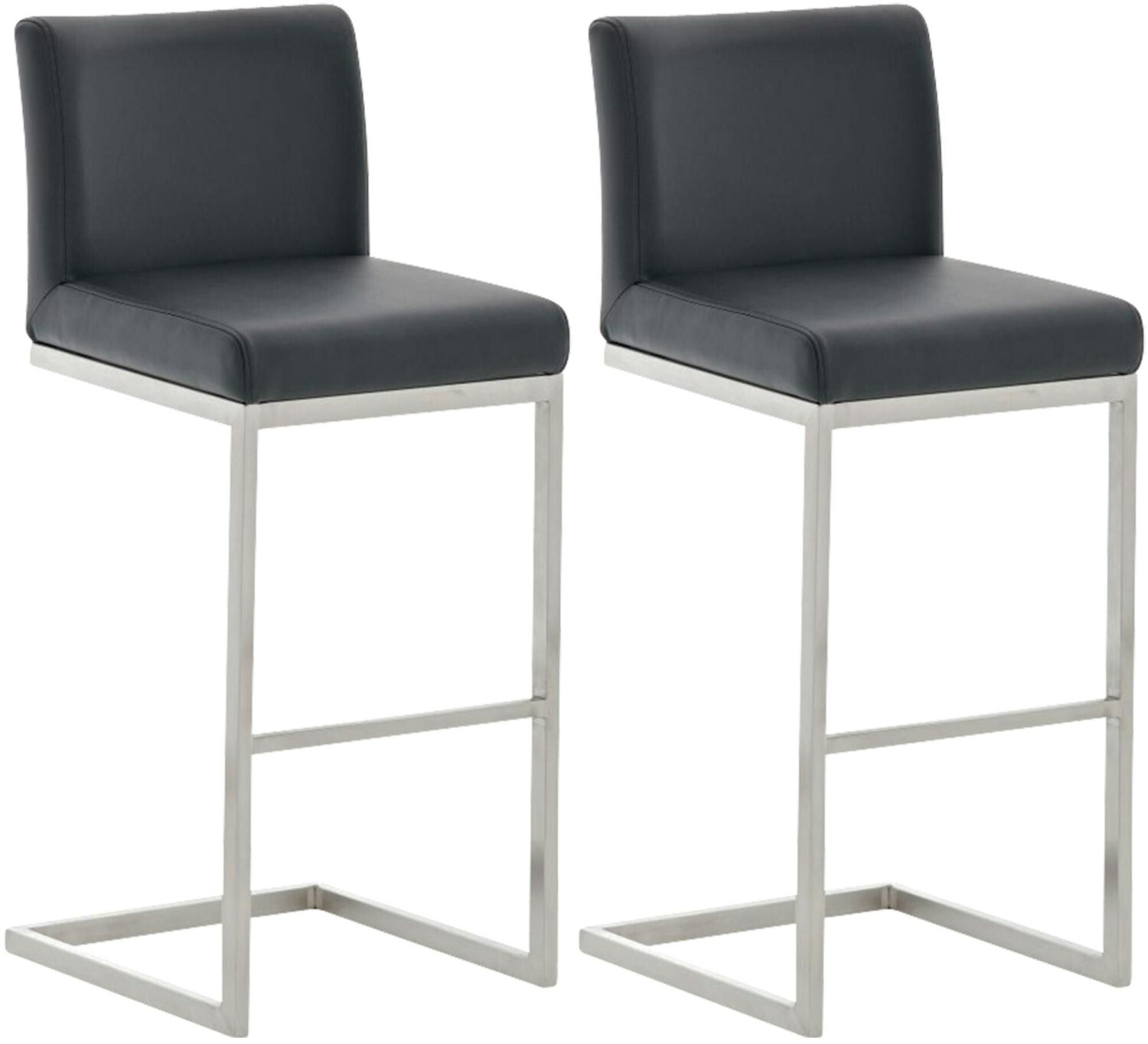 CLP Set of 2 bar stools Paros faux leather black (317280)