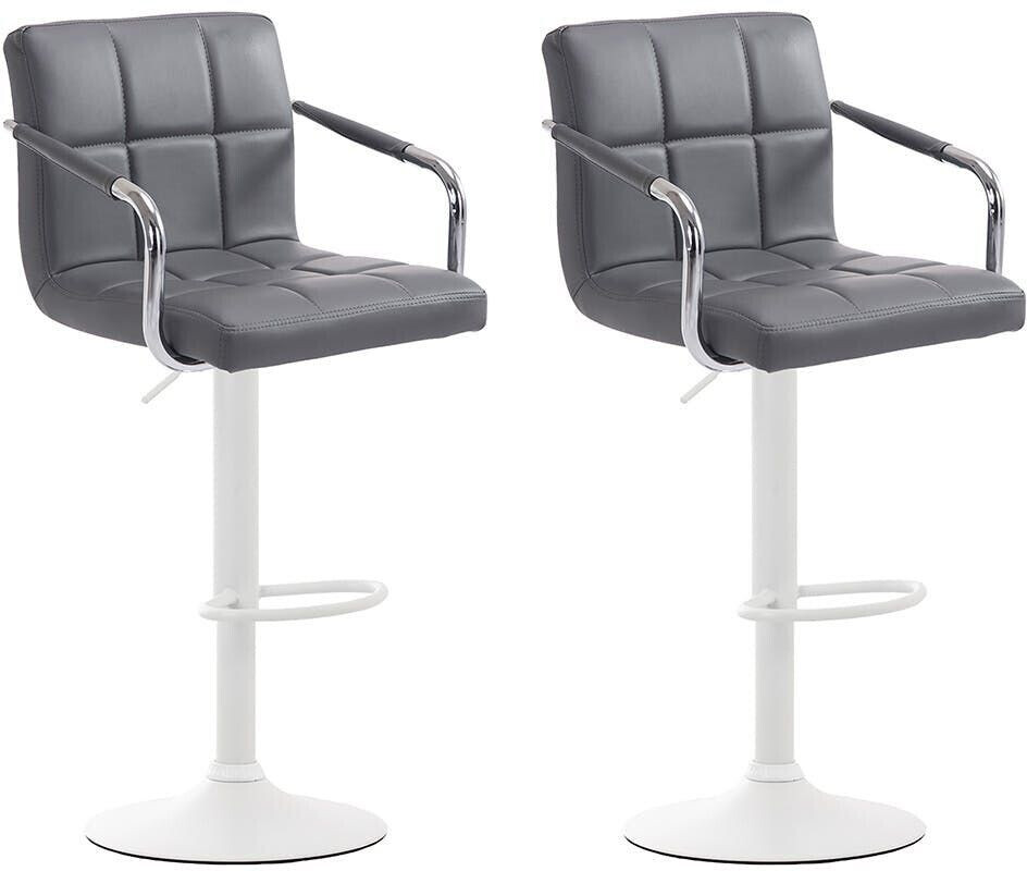 CLP Set of 2 bar stools Lucy V2 white gray (315828)