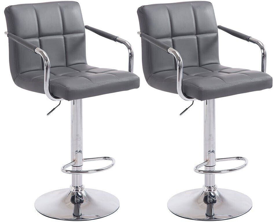 CLP Set of 2 bar stools Lucy V2 chrome gray (315806)