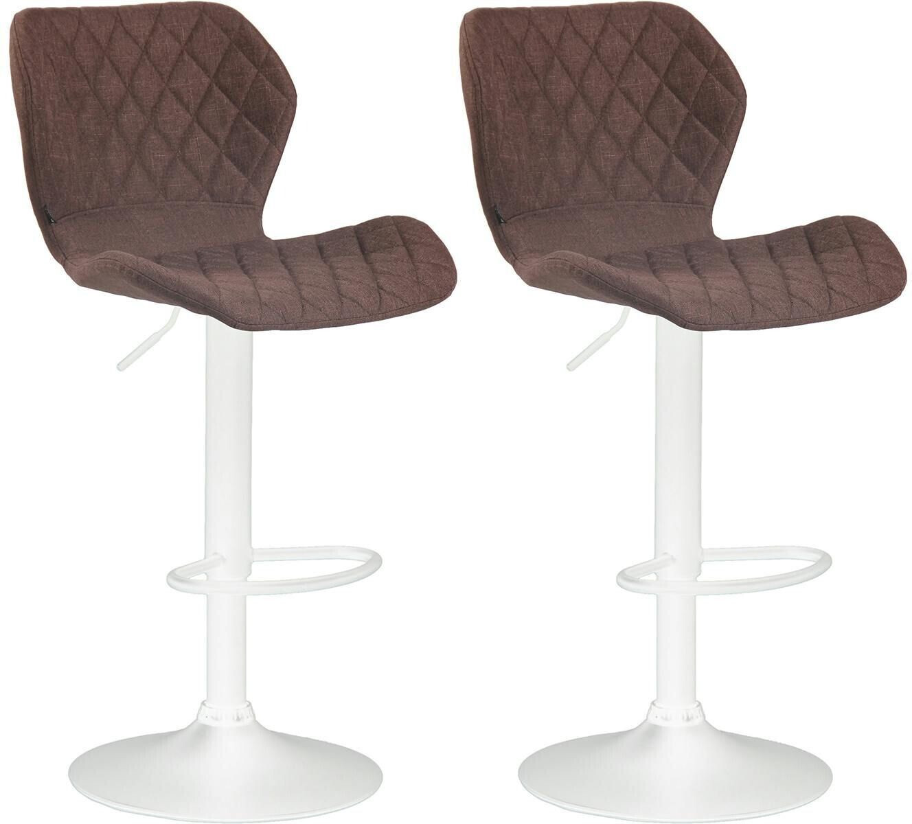 CLP Set of 2 bar stools cork fabric white brown (315101)