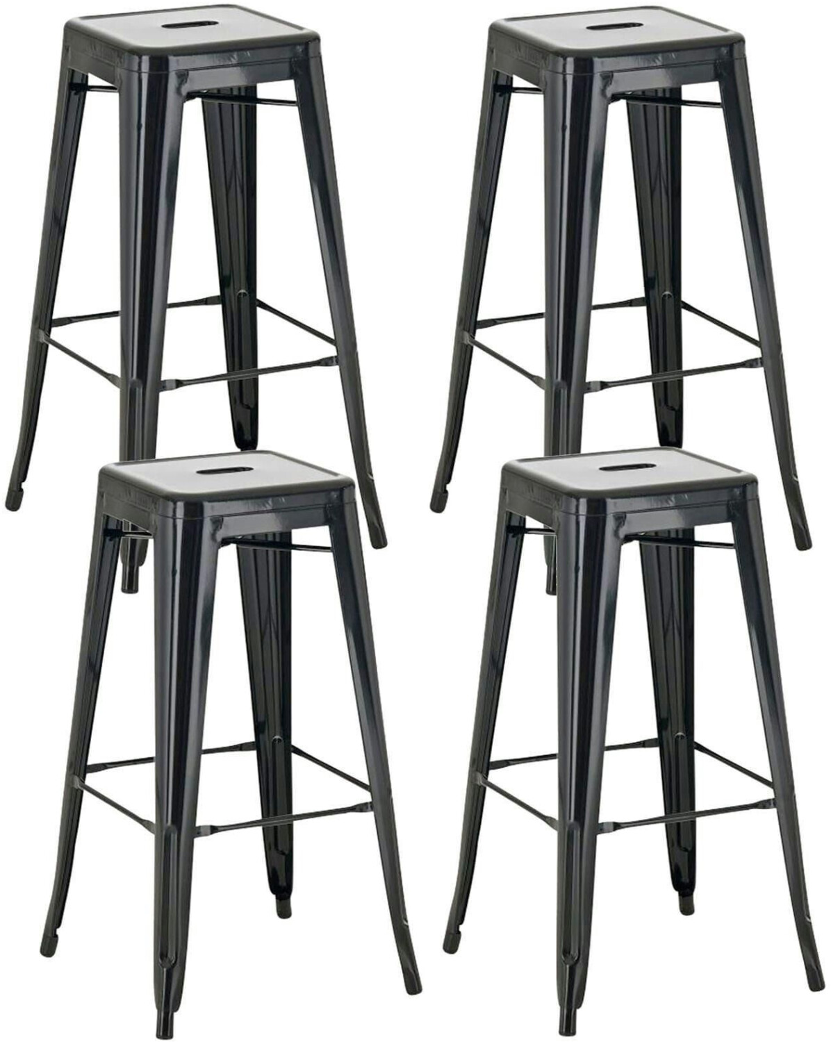 CLP Set of 4 bar stools Joshua black (312753)