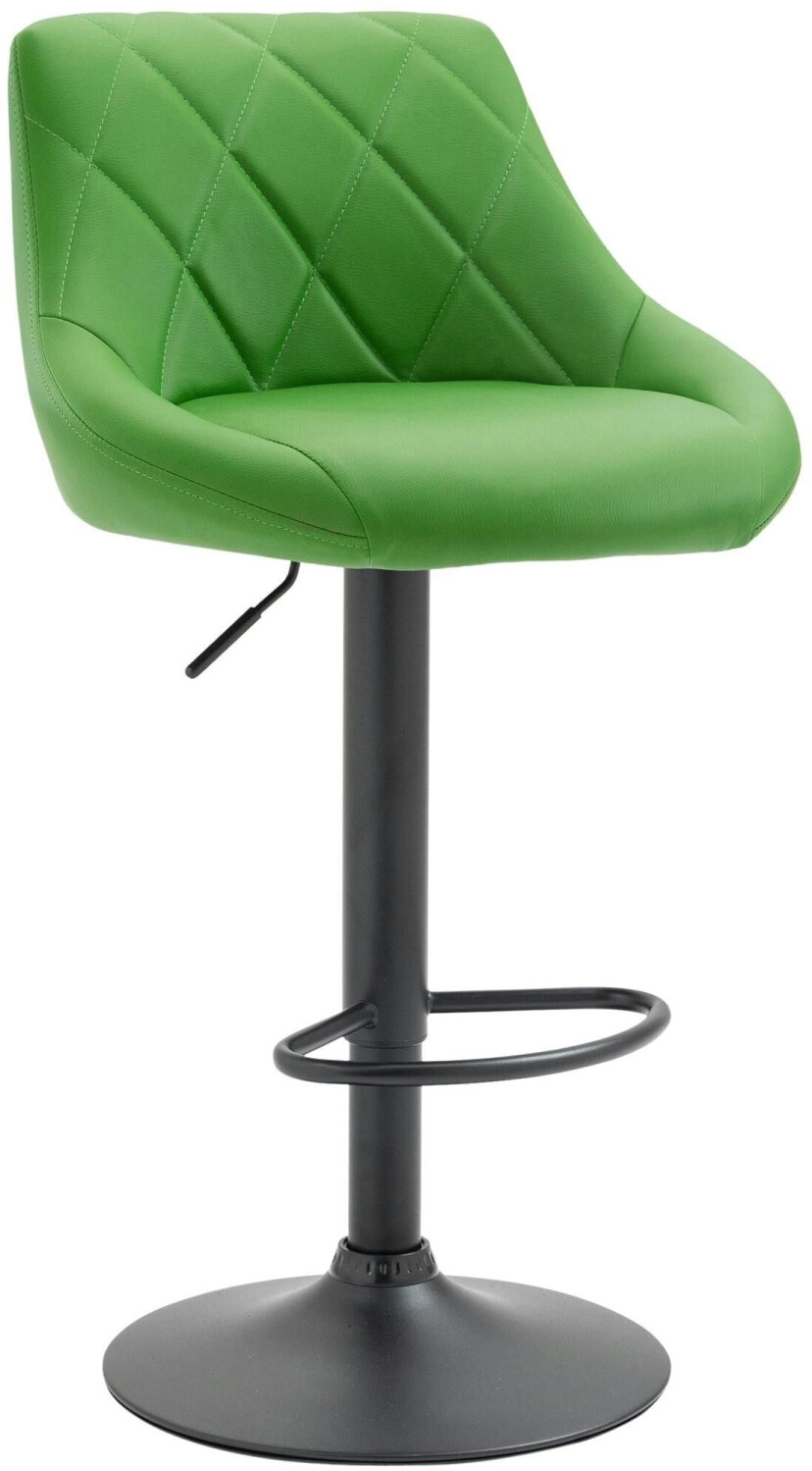 CLP Bar stool Lazio imitation leather black green (321756)