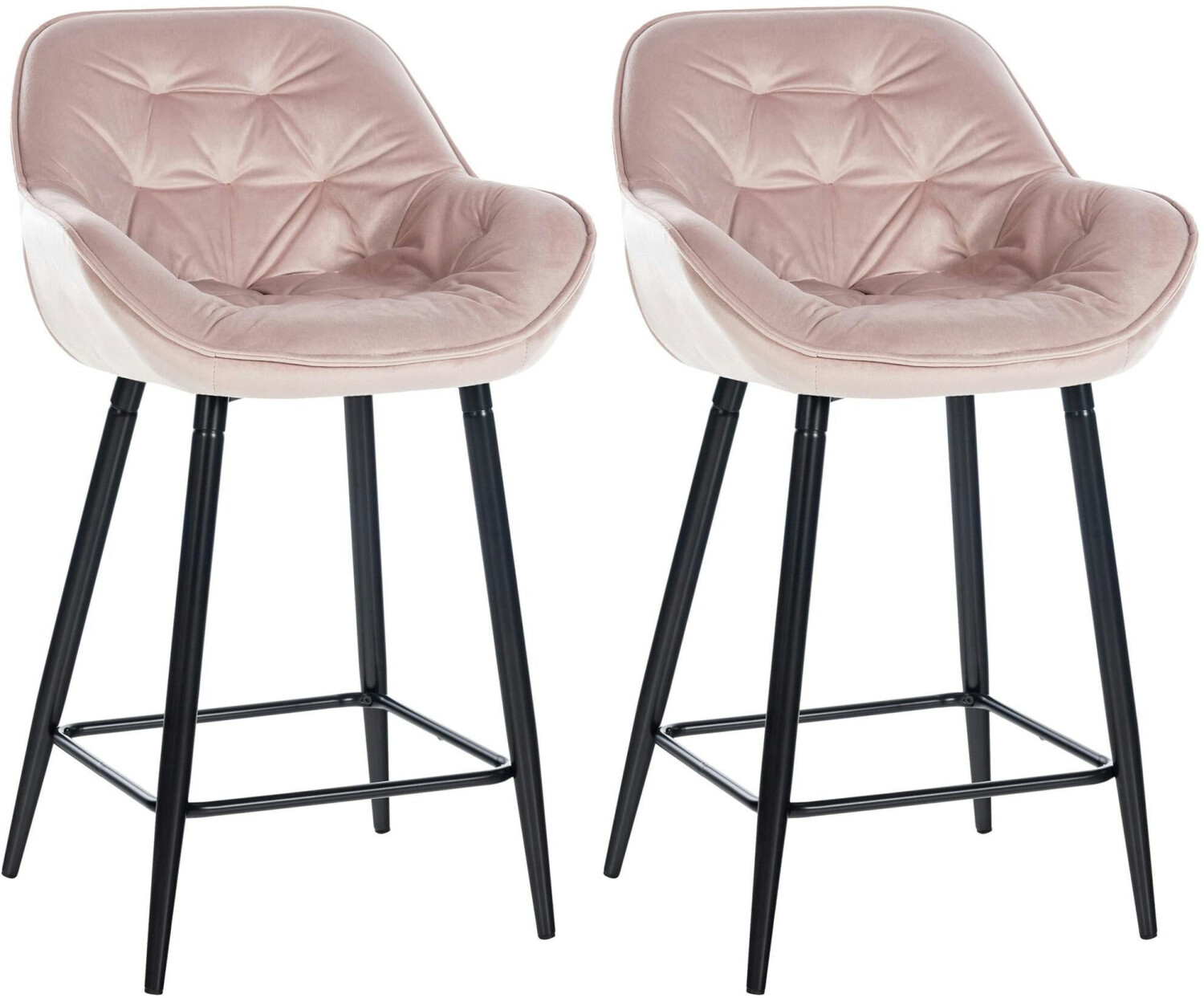 CLP Set of 2 bar stools Gibson 76 velvet pink (322249)