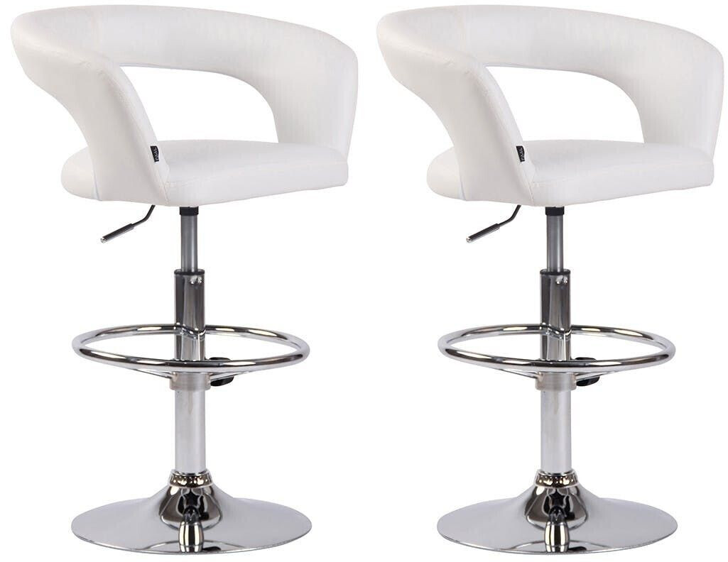 CLP Set of 2 bar stools Jaen faux leather white (316140)