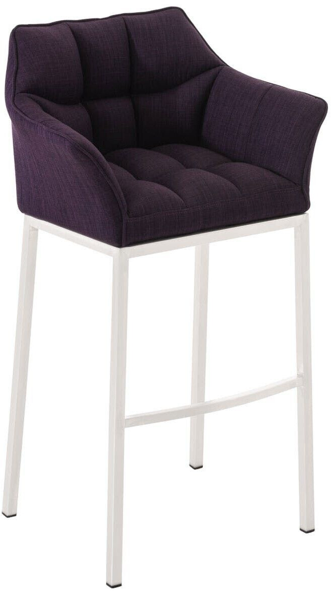 CLP Bar stool Damaso fabric with 4-foot frame white purple (301759)