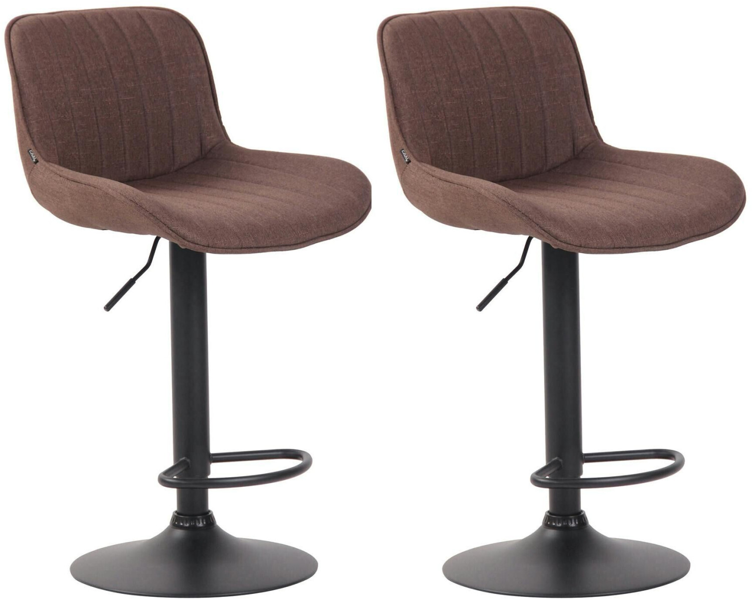 CLP Set of 2 bar stools Lentini fabric black brown (320571)