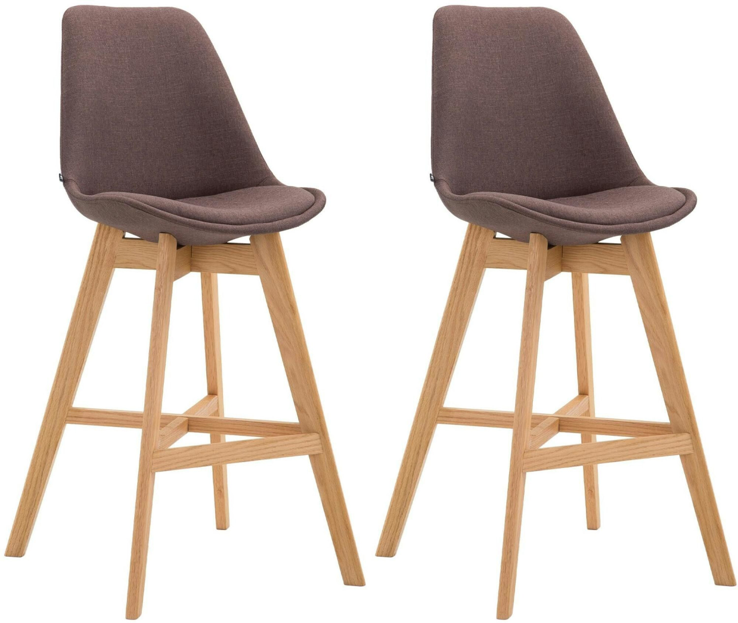 CLP Set of 2 bar stools Cannes fabric natura brown (306999)