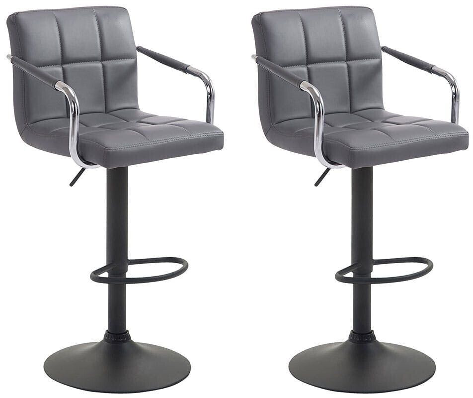 CLP Set of 2 bar stools Lucy V2 black gray (315818)