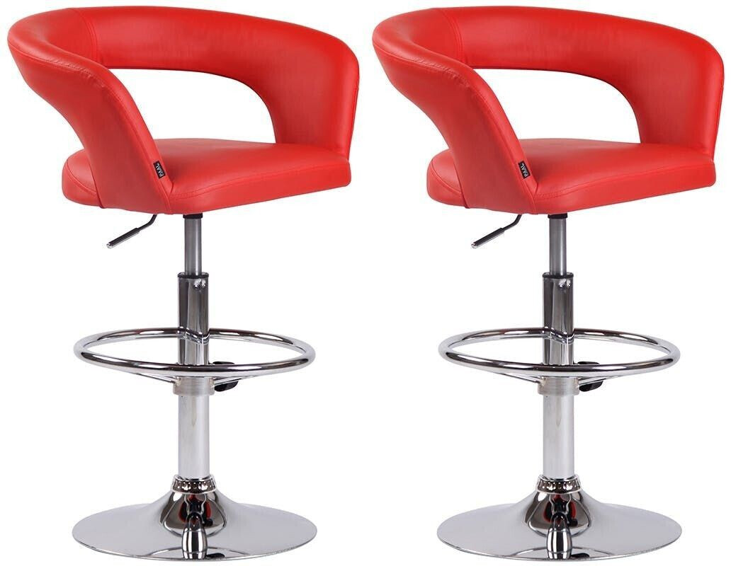 CLP Set of 2 bar stools Jaen faux leather red (316144)