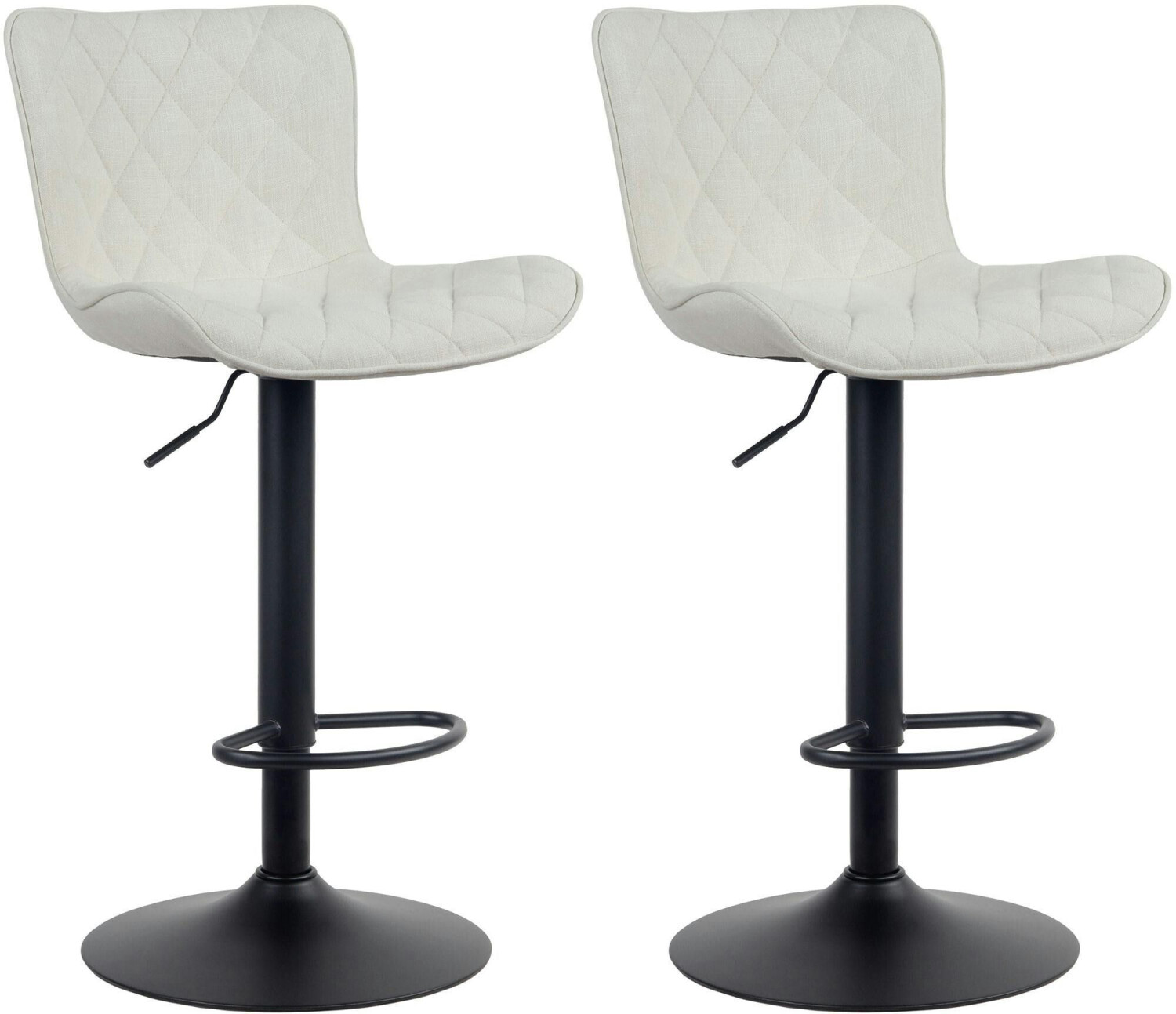 CLP Set of 2 bar stools Emma fabric cream (322356)