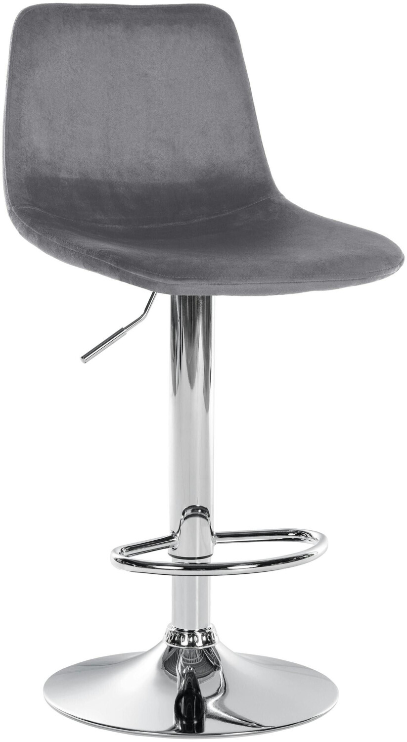CLP Bar stool Divo velvet chrome dark gray (321716)