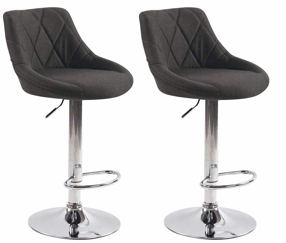 CLP Set of 2 bar stools Lazio fabric dark gray (307047)