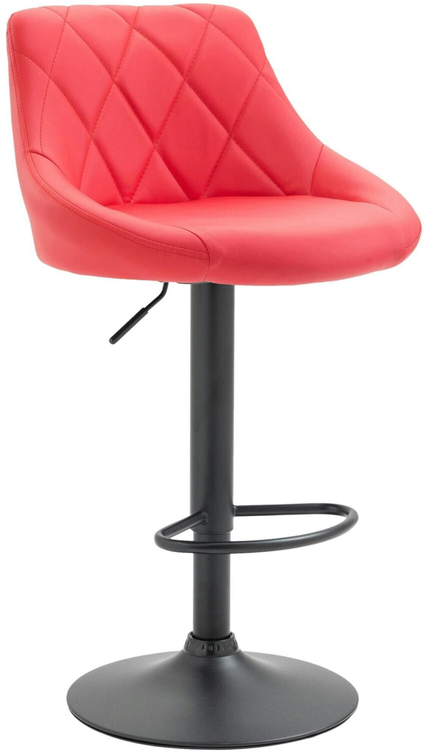CLP Bar stool Lazio imitation leather black red (321759)