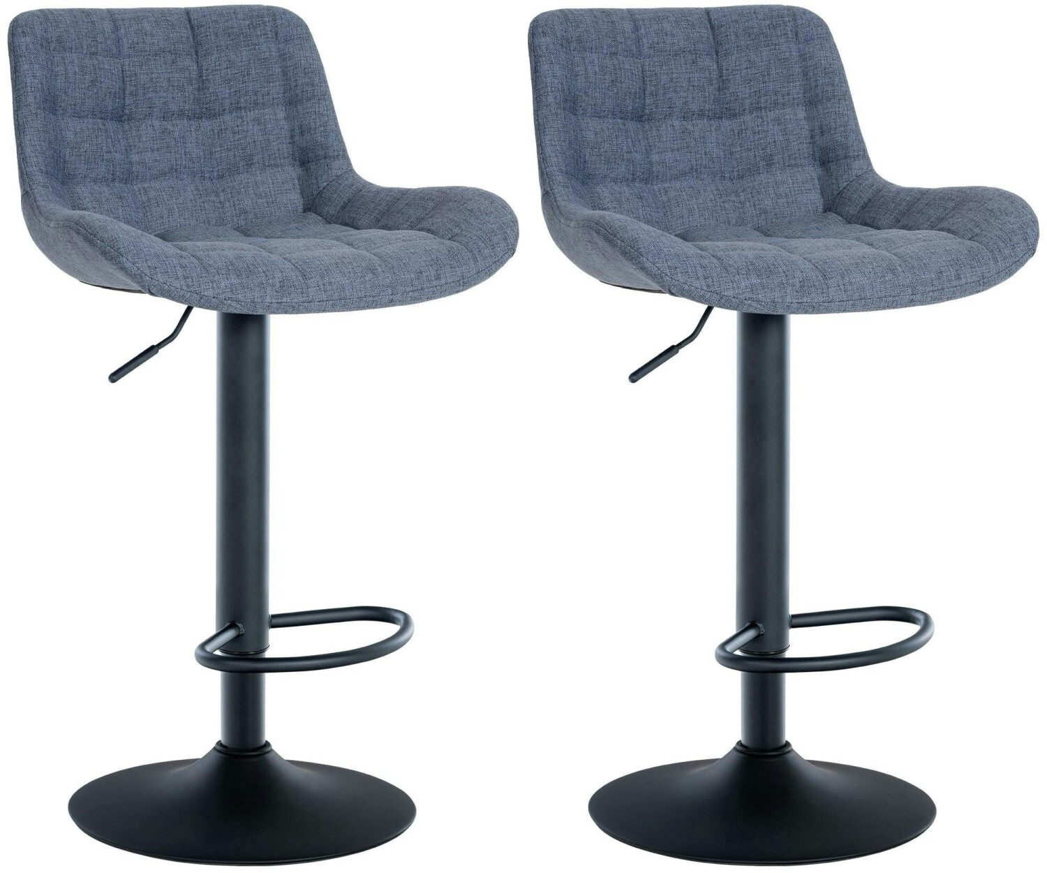CLP Set of 2 bar stools Tover fabric blue (322342)
