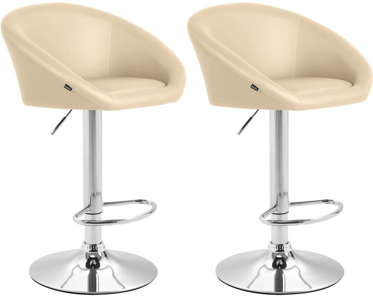 CLP Set of 2 bar stools Miami V2 imitation leather cream (308509)