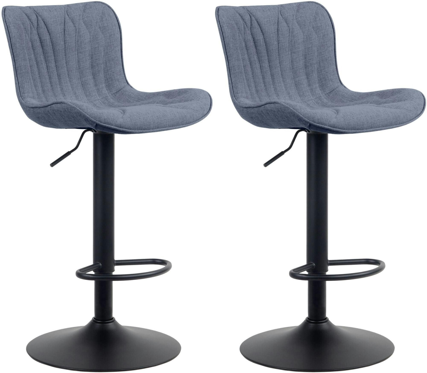 CLP Set of 2 bar stools Linus fabric blue (322366)
