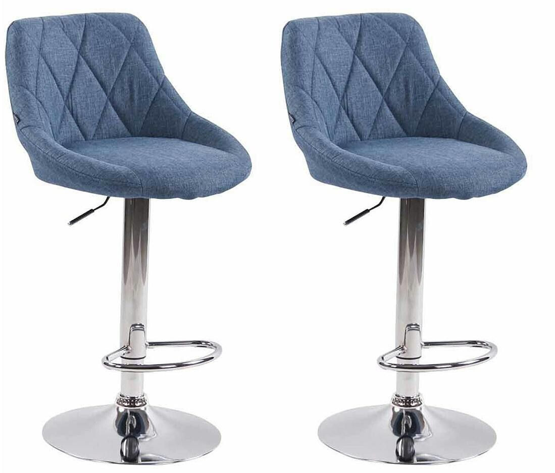 CLP Set of 2 bar stools Lazio fabric blue (307050)