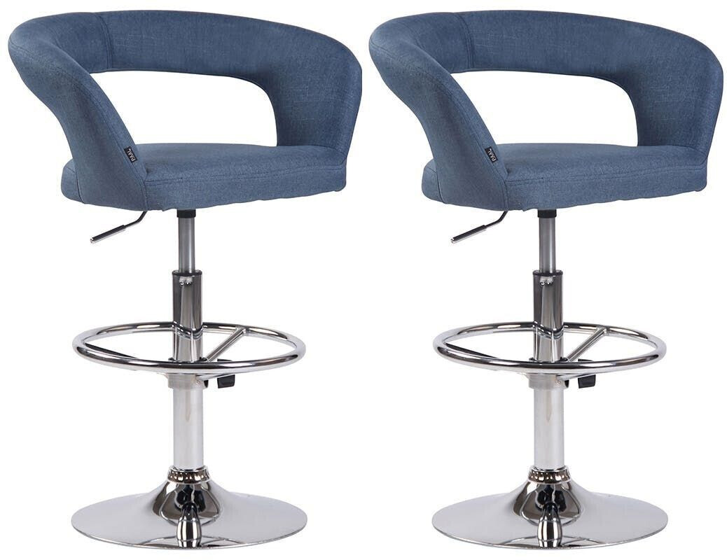 CLP Set of 2 bar stools Jaen fabric blue (316153)