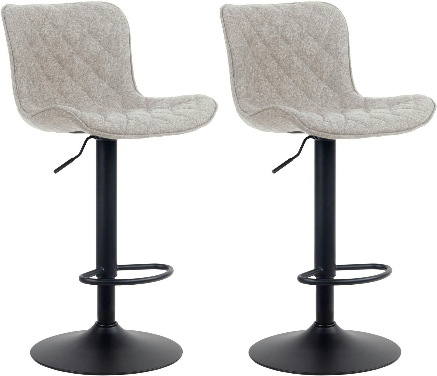 CLP Set of 2 bar stools Emma fabric taupe (322353)