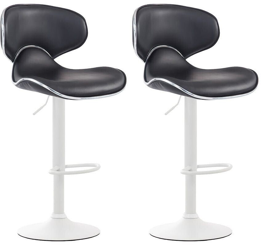 CLP Set of 2 bar stools Las Vegas V2 white black (316049)