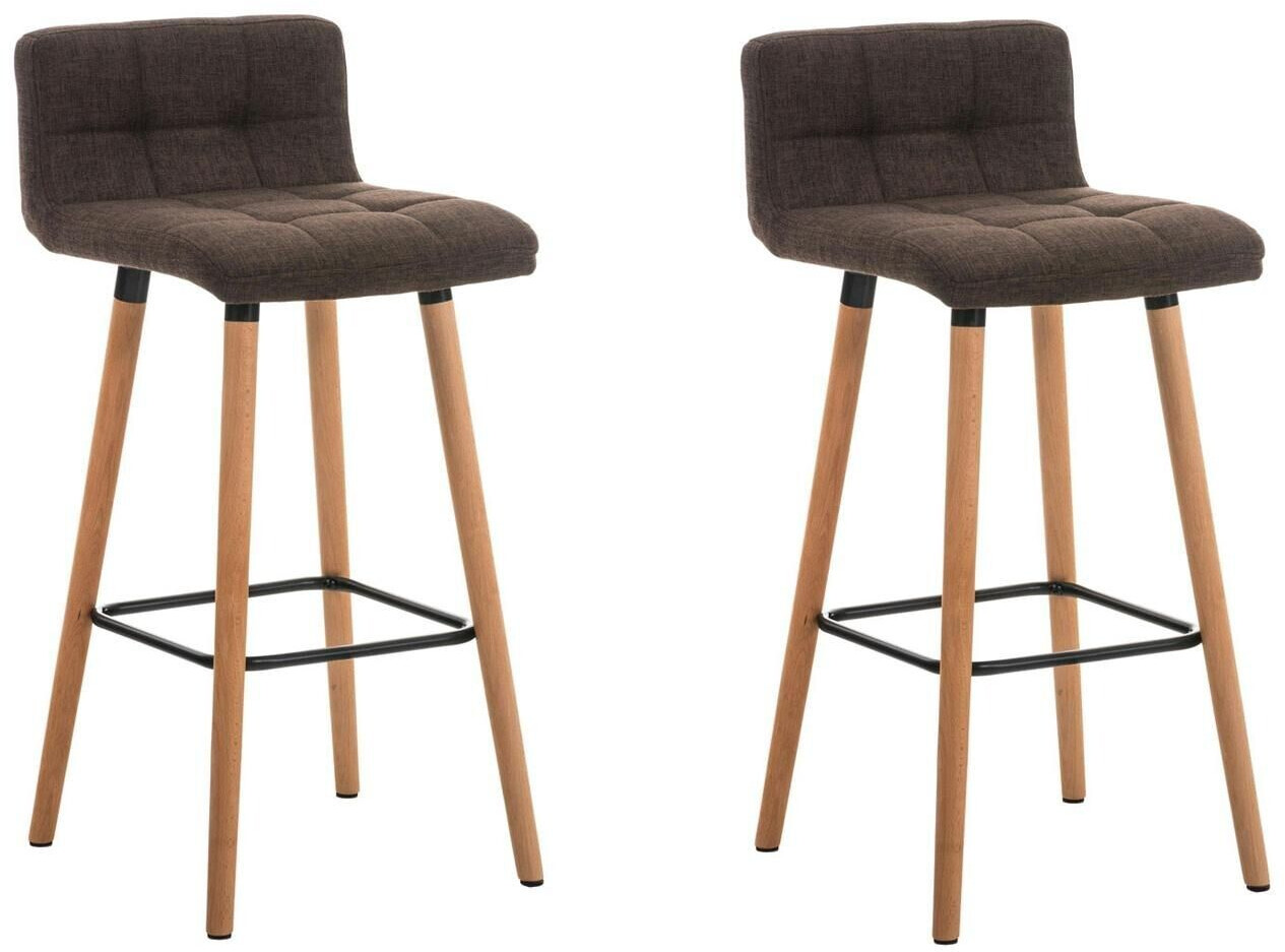 CLP Set of 2 bar stools Lincoln fabric natural brown (304946)
