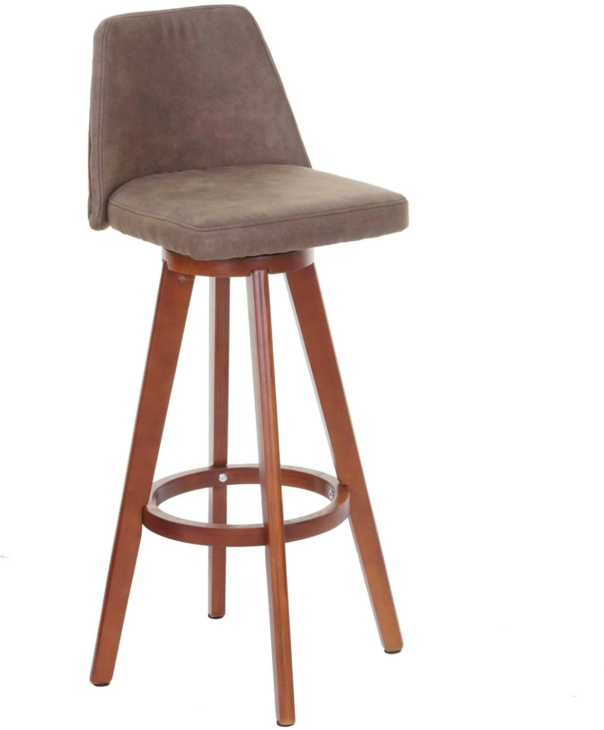 Mendler Set of 2 HWC-C43 counter stools wood swivel vintage brown light legs - brown (2x61285)